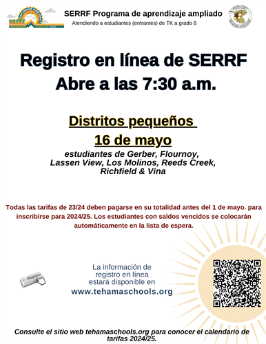 Small Districts Registration Information- Spanish